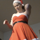 A fat blonde German girl dressed in a Santa Claus costume takes a long, somewhat soft shit on the floor while spreading her ass cheeks. Finished product shown in detail afterwards. Presented in 720P HD quality. About 3 minutes.